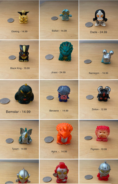 Ultraman Kaiju Finger Puppet Vinyl Figures Godzilla Bandai Power Rangers Kamen