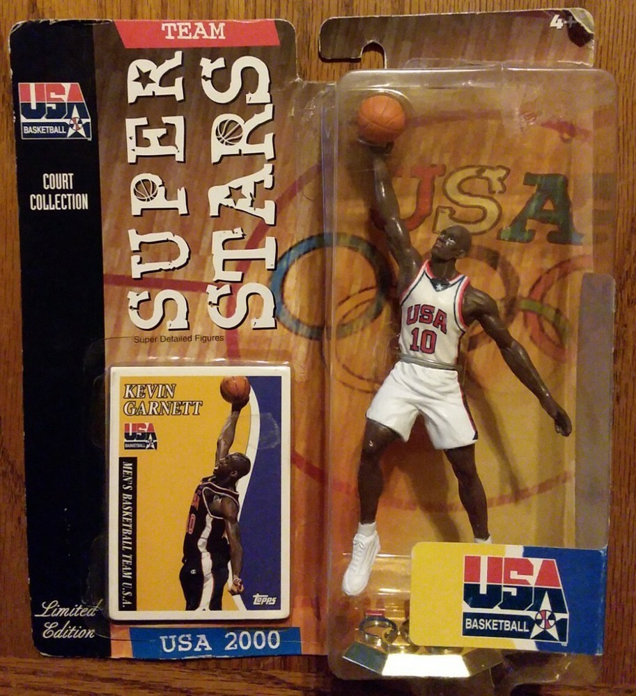 2000 Mattel NBA Super Stars Kevin Garnett Action Figure USA Dream Team New!
