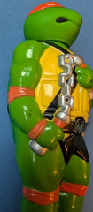 1989 empty 10oz bubble bath plastic bottle Teenage Mutant Ninja Turtles orange