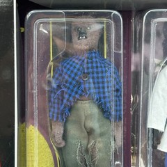 MEGO The Fly Wolfman Horror Figure Set Flocked Exclusive Coin Sealed 13×10