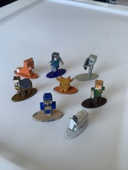 Minecraft Nano Metal Figures Jada Toys Metal Die Cast Mini figures Lot of 8