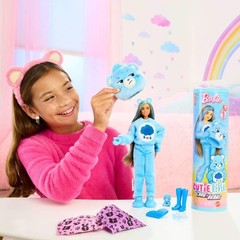 Barbie Cutie Reveal Care Bears Doll & Grumpy Bear Costume Set with 10 Surprises