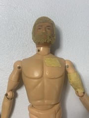 1964 12”GI Joe Adventure Team Parts Lot Atomic Man,African & Flocked Hair Beard