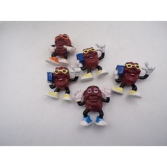 Vintage California Raisin PVC Figure Lot of 5 Calrab 1980s Retro Advertising Toy