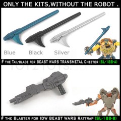 Upgrade For BW TRANSMETAL CHEETOR IDW RATTRAP by Shockwave Lab SL-188A/B Weapon