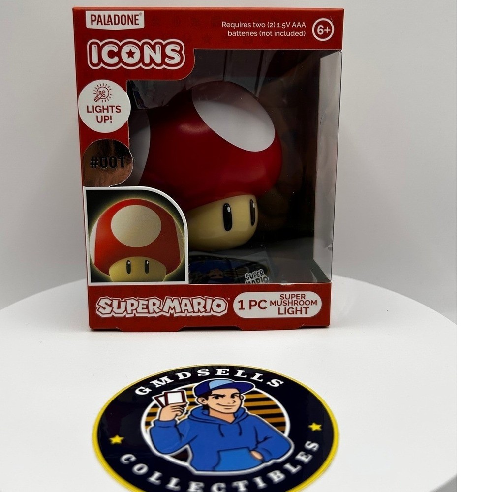 Paladone Super Mario Super Mushroom 4″ Light #001 Icons Series 1 Nintendo New