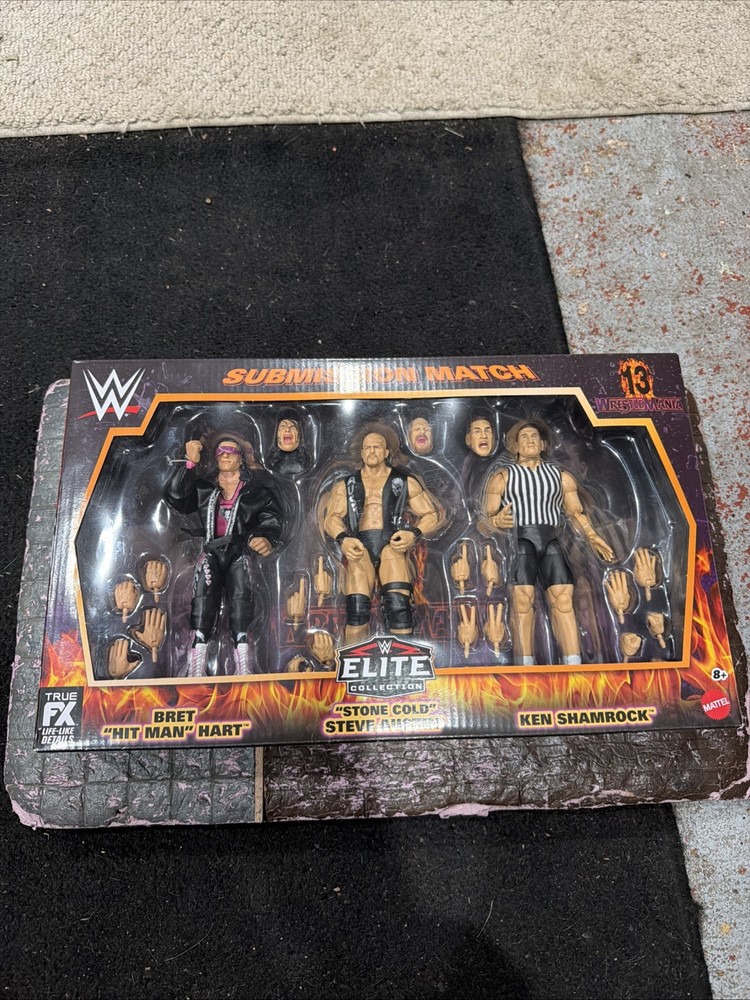 WWE Mattel Elite Collection Wrestlemania 13 Submission Match Figure 3 Pack NIB🔥