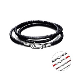 40-65cm Waterproof Braided Leather Necklace Cord Waxed Rope Lobster Clasp