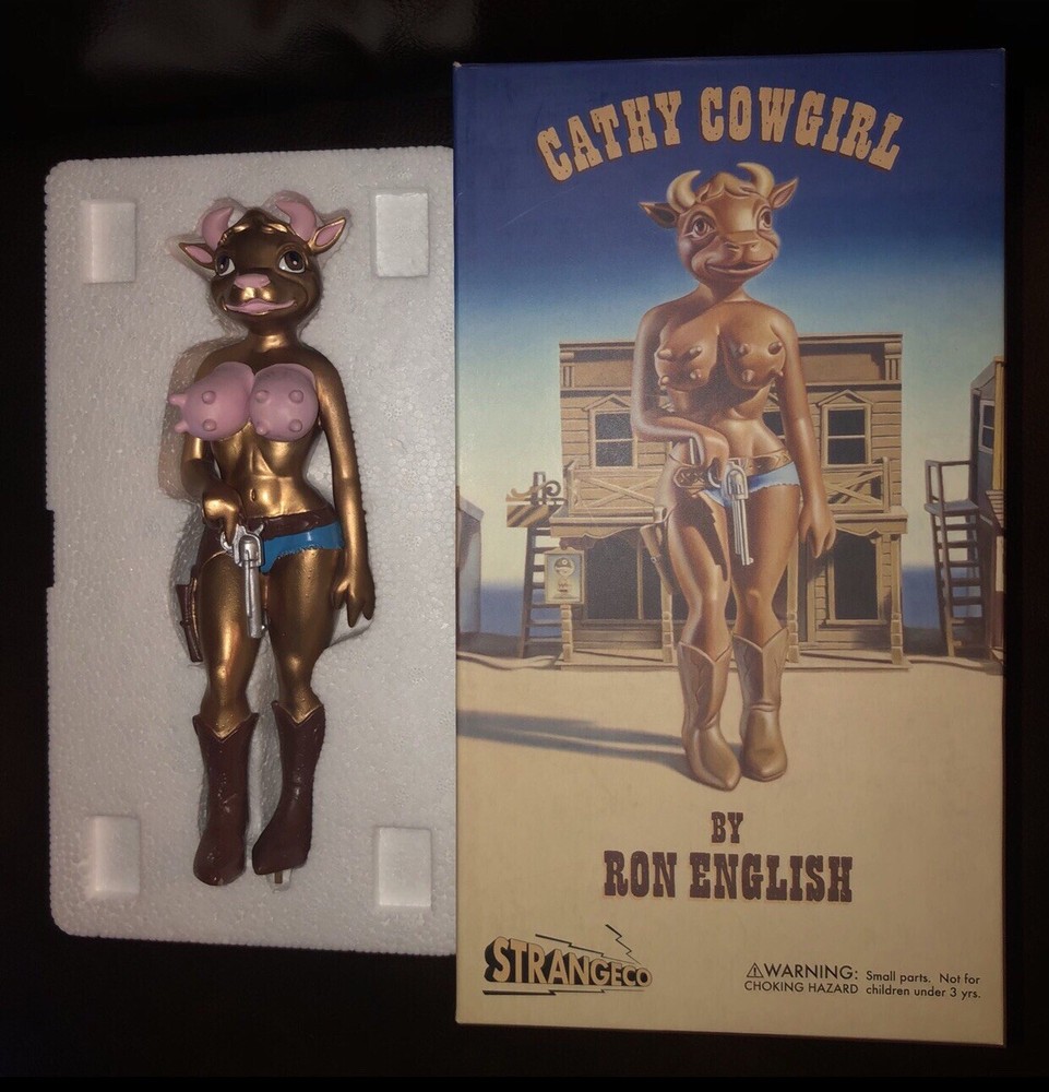 Cathy Cowgirl Sculpture GOLD Version Ron English Strangeco Popaganda 100 Made