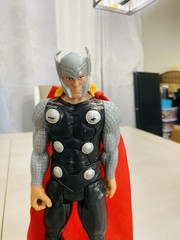 Marvel Thor Action Figure w/ Red Cape, Black Armor, Silver Helmet