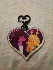 Deltarune Fan Made Heart Keychain Noelle X Susie Suselle Yuri Sparkle Acrylic