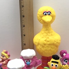 Vintage Sesame Street Figures Muppets Grover Big Bird Die Cast Toys Cake Toppers