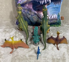 Dinosaurs Bundle 6 Figures Toys and a Pillow 1 Dinosaur With Sound