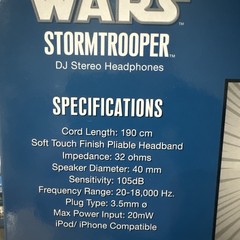 New In Box FUNKO Storm Trooper Star Wars DJ 40 MM Headphones