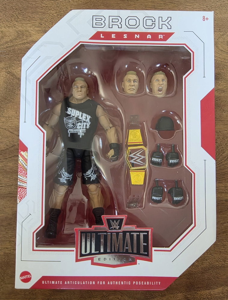 Mattel WWE Ultimate Edition Brock Lesnar Action Figure w/ Belt, Heads & Hands