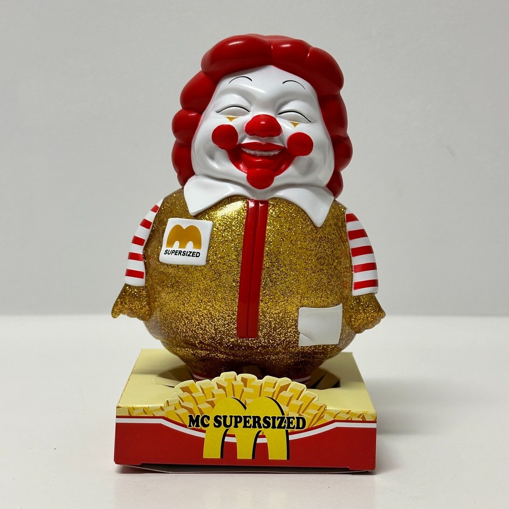 MC Supersized Sofubi Figure Gold Lamé Edition by Secret base x Ron English