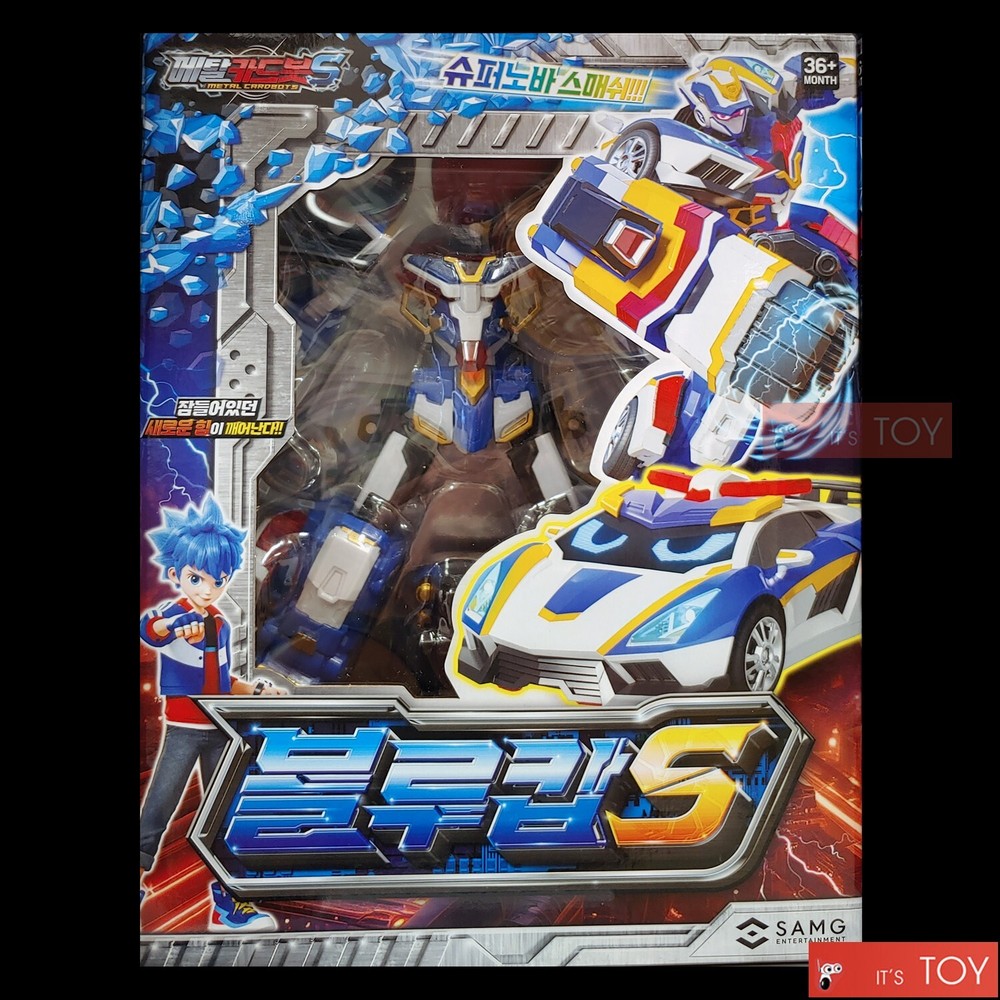 Metal Cardbot S BLUE COP S Police Car Transforming Robot Figure Car Toy 2024