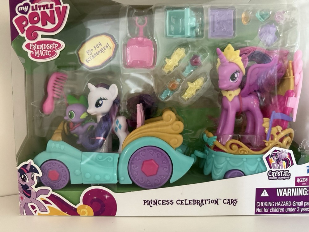 MLP G4 Princess Celebration Cars Set w/Princess Twilight Sparkle Spike & Rarity