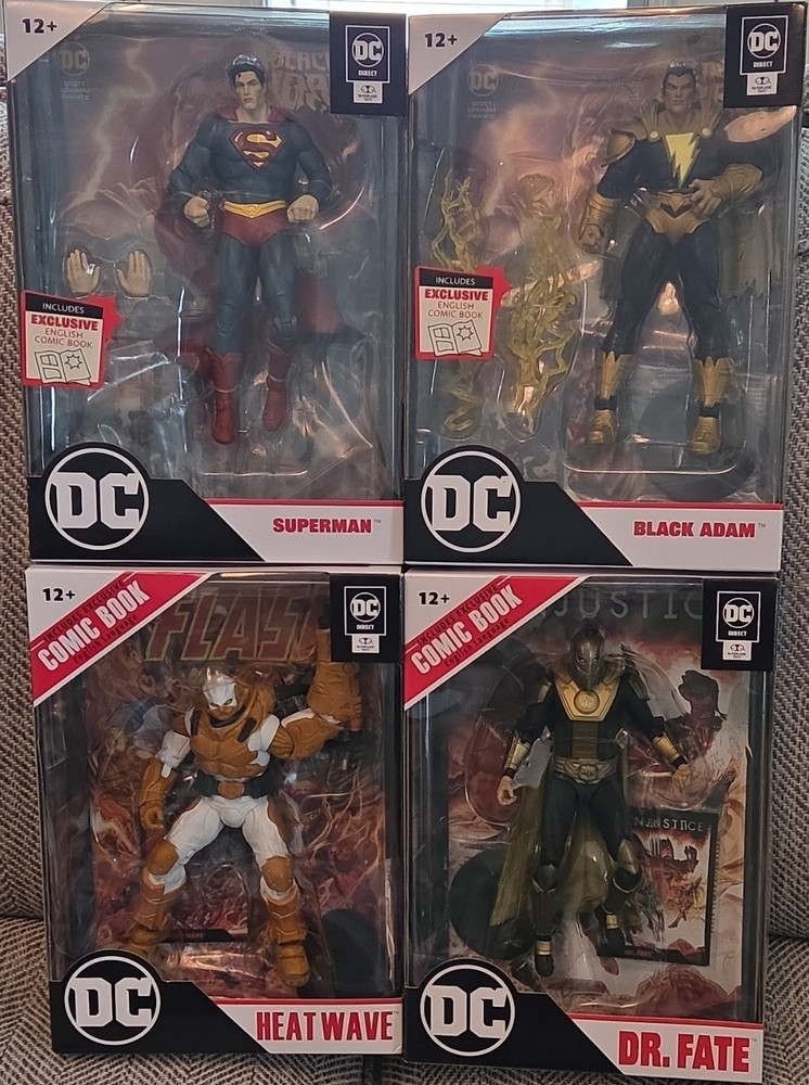 DC Direct DC Boxed Exclusive Figure Set w/ Comic Book Superman Black Adam