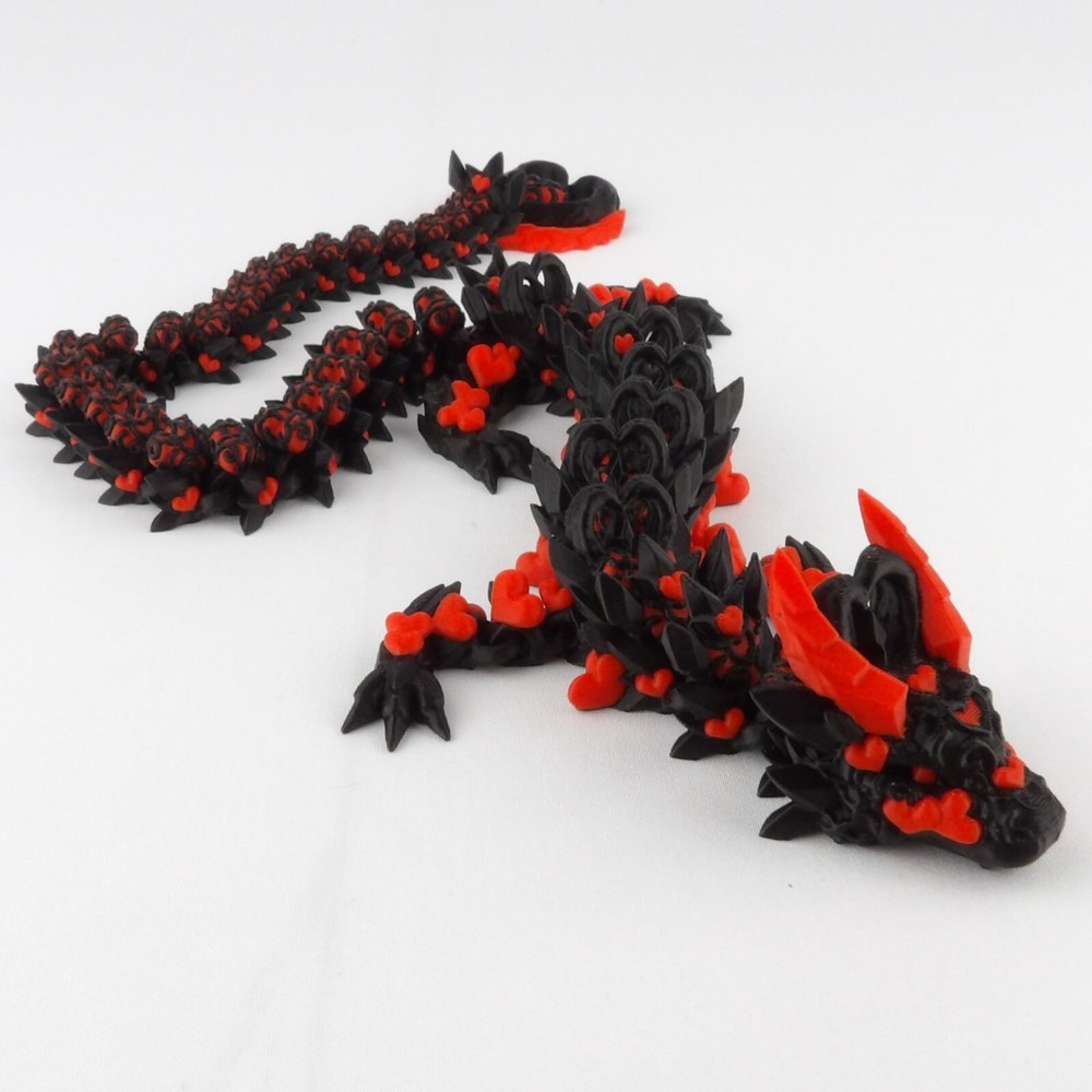 Valentines Dark Heart Dragon Articulated and 3d printed – Multicolor!