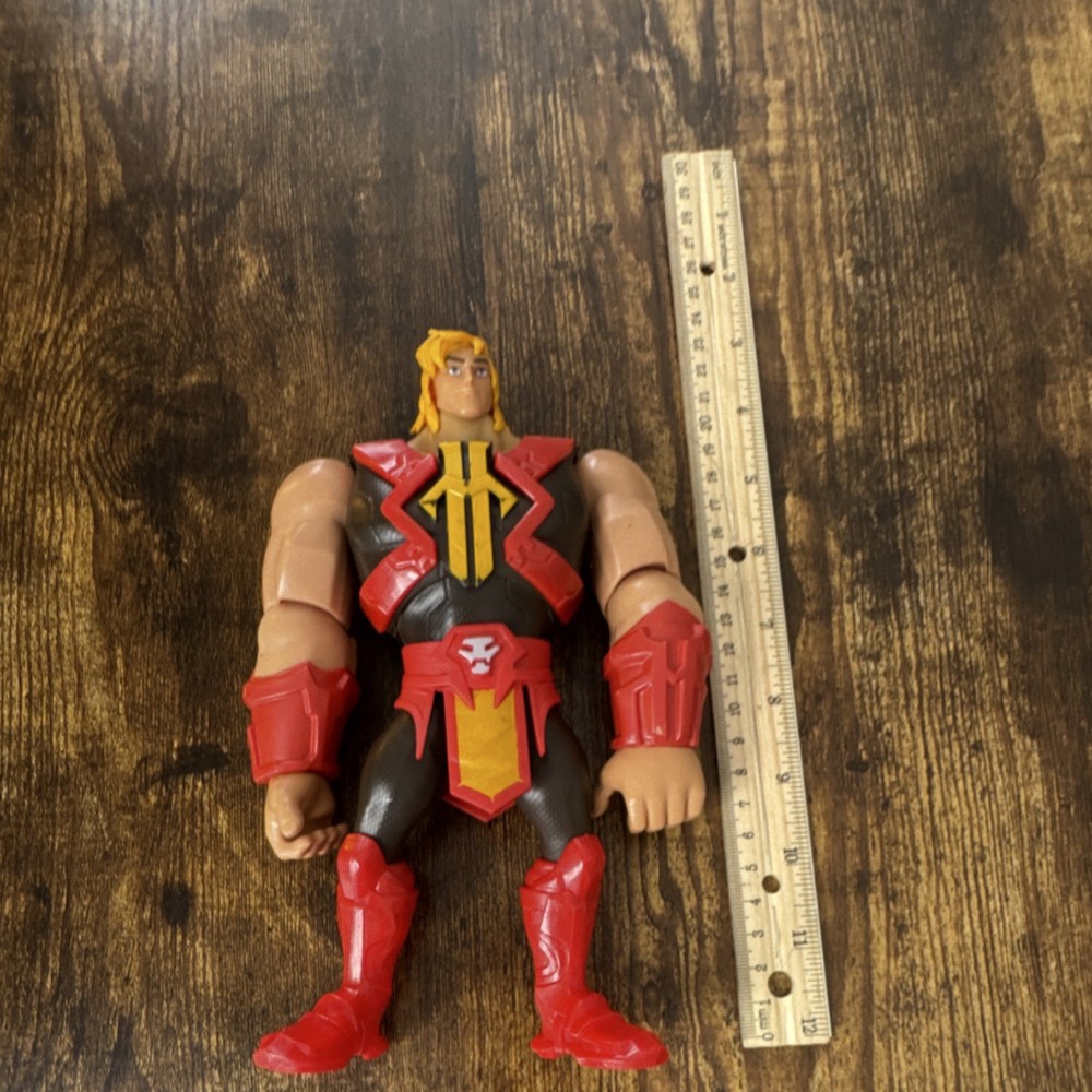 Action Figure, Red Black Yellow Beige Plastic Collectible, 12 in