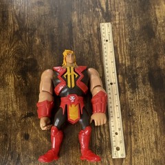 Action Figure, Red Black Yellow Beige Plastic Collectible, 12 in