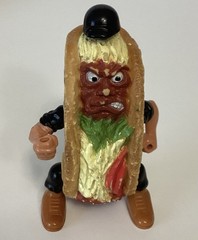 Vintage 1988 Mattel FOOD FIGHTERS 6 Loose Figures Much Wear No Accessories As-Is