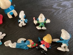 Vintage 1980’s Smurfs Action Figures and Wind-up Toy Lot. Gargamel, Clown