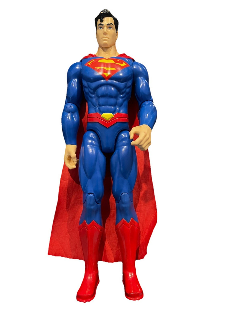 Superman DC Comics Action Figure w/ Cape Blue Red Plastic Fabric