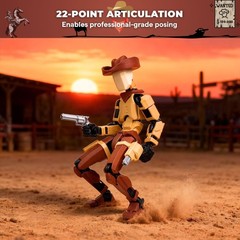 Western Cowboy t13 Action Figure｜Assembly Completed｜ 3D Printed Dummy 13 for …