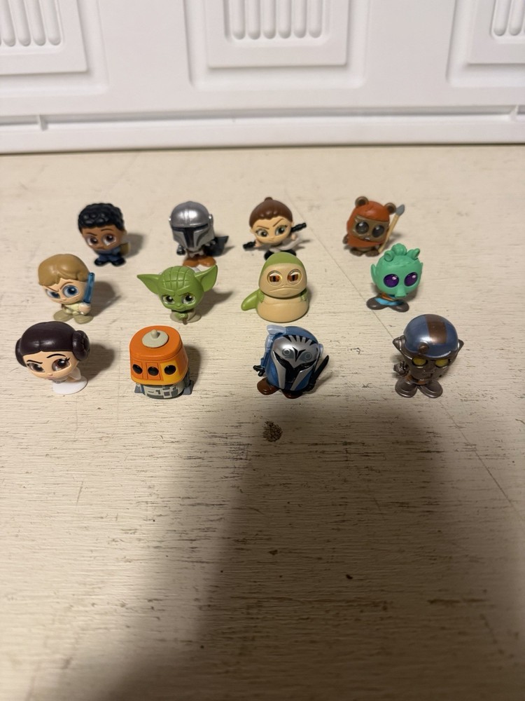 Disney Doorables Lot of 12 Mandalorian Yoda Luke Jabba The Hutt Leia Droid Lando