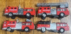Lot of Four Shing Fat Ltd Fire Trucks Pre-Owned *Read Description*