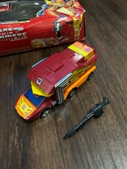 Vintage G1 Rodimus Prime Transformers w/ Box, Trailer & Blaster (1986)
