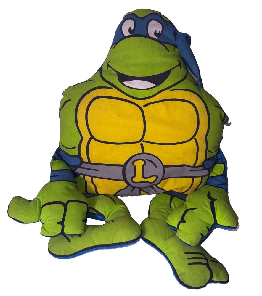 Vintage 1990 TMNT Teenage Mutant Ninja Turtles Pillow Buddy Leonardo Mirage