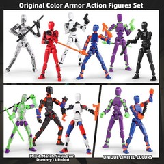 6PCS T-Robot 13 Action Figure Titan 13 3D Printed Toys Articulated
