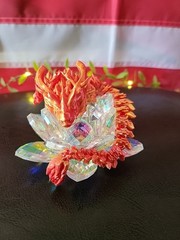 Red Orange 3D Printed Articulated Dragon Fidget Toy Flexible Full Articulated