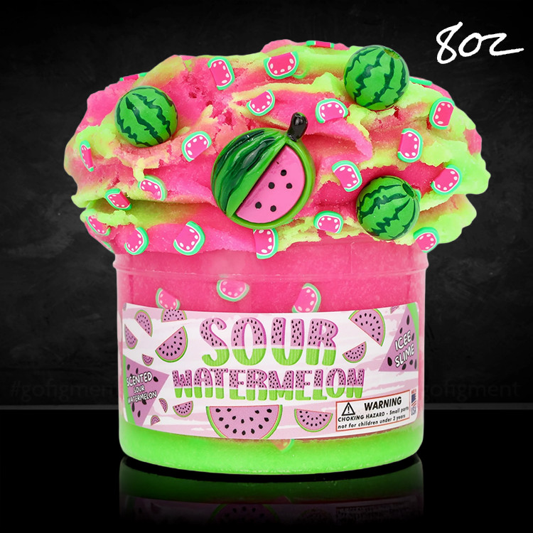 Sour Watermelon “Sour Watermelon Scented” Icee Slime 8oz – Dope Slimes