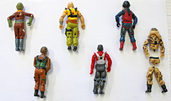 Six 1980’s Hasbro GI Joe Figures – Tiger Shirt Scrap Iron Roadblock Cobranaut ++