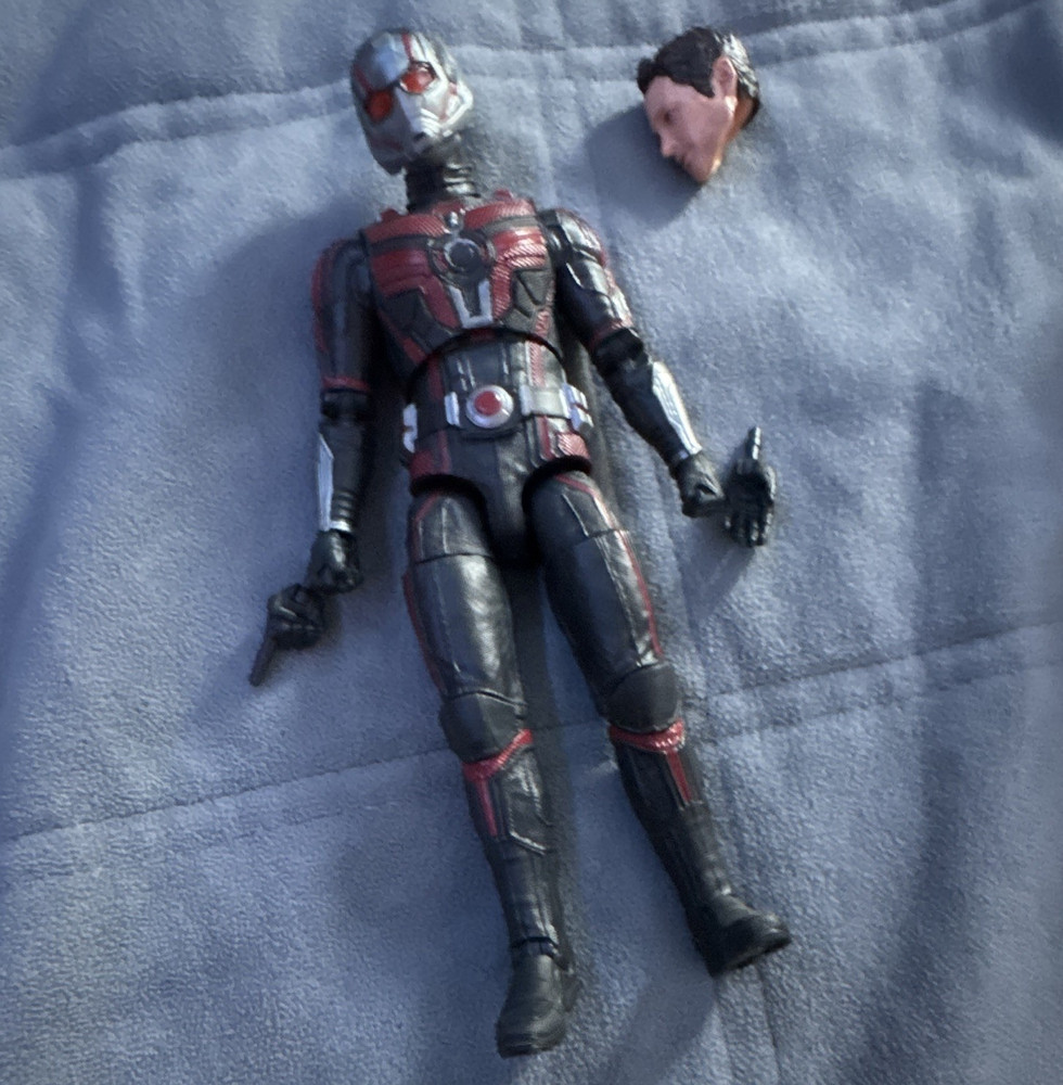Marvel Ant-Man Action Figure w/ Alternate Head & Hands, Black Red Silver