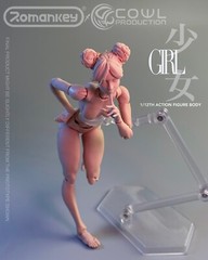 Romankey 6in Flexible PVC Joints Suntan Girl Anime Action Figure Body Model Toys