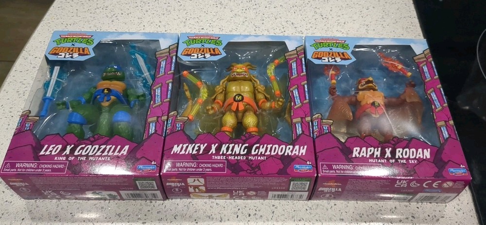 TMNT X Godzilla Full Set- Leonardo Michelangelo Raphael Figures