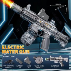 No2. Gray M416 Electric Water Gun With light Sprays Flame Effect Continuously