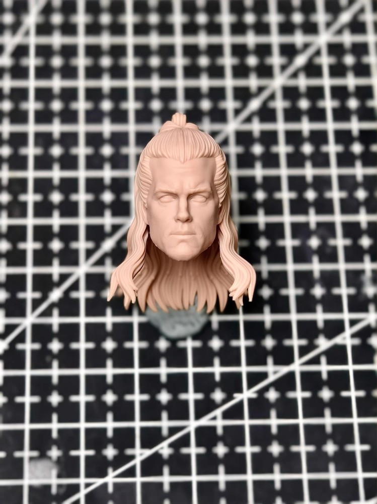 1/18 1/12 1/6 Unpainted Handsome Pool Wade Head Carving Sculpt White Mold