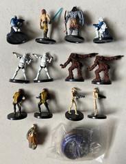 Star Wars Miniatures Figures Tabletop Role Playing Game Lot of 14 & Ewok Charm