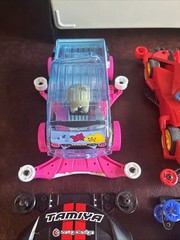 Tamiya Mini 4WD Lot Of Cars Parts Motors Racers Pit Box Japan