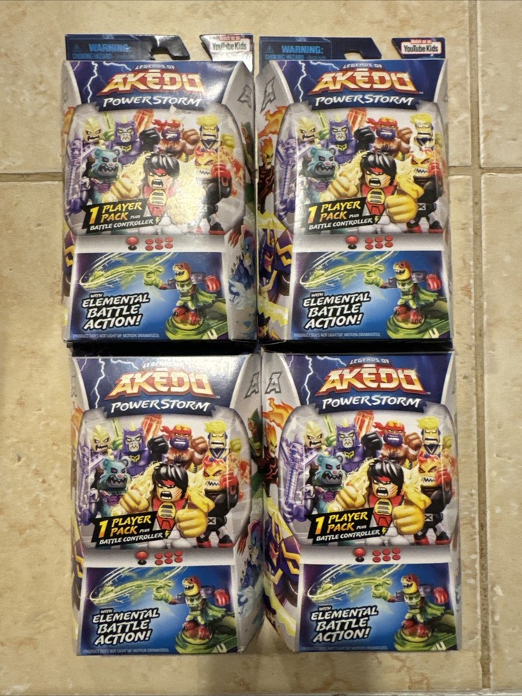 Legends Of Akedo Powerstorm 1 Player Pack Battle Controller Elemental LOT OF 4
