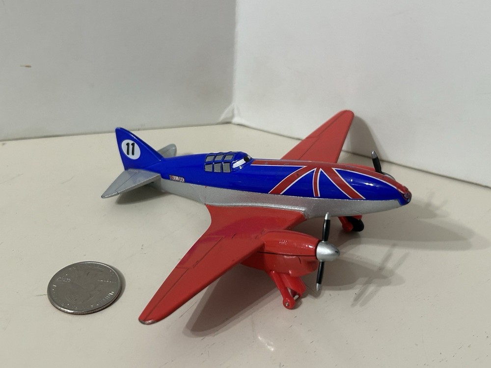 Disney Pixar Planes British Bulldog no.11 Die-cast Plastic Toy Plane Mattel Toys
