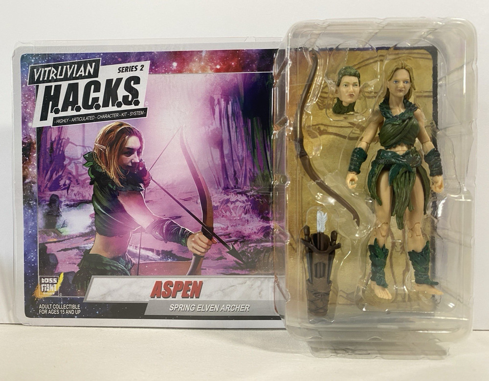 Vitruvian Hacks ASPEN Spring Elven Archer 1:18th Figure H.A.C.K.S. Boss Fight