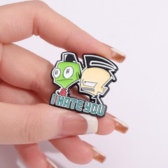 Invader ZIM Cartoon Enamel Pin Alien Metal Brooch Lapel Badge Backpack Gift Kids
