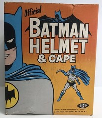 Vintage 1966 Ideal BATMAN Cape & Helmet (Cowl) Playset w/Box VERY NICE!